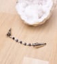 Gemstone sweater clip - Labradorite and Grey bead cardigan guard - Shawl clasp  - Image 2