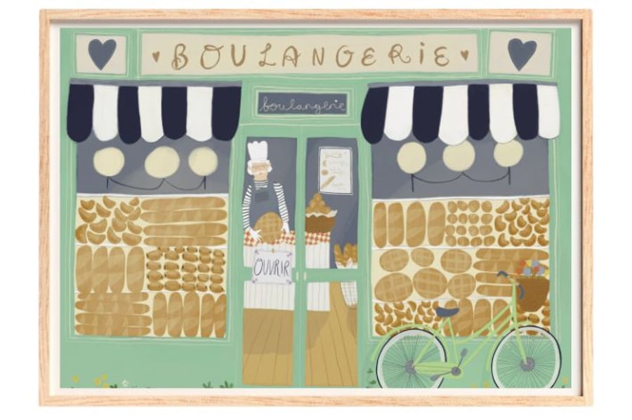 Fine Art Giclee Print 16"x12" - Boulangerie illustration
