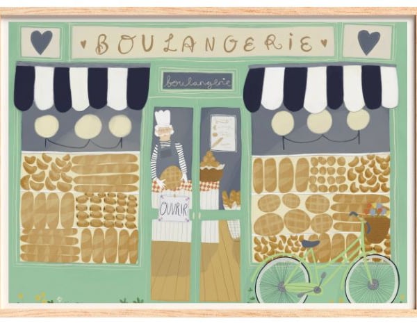 Fine Art Giclee Print 16"x12" - Boulangerie illustration