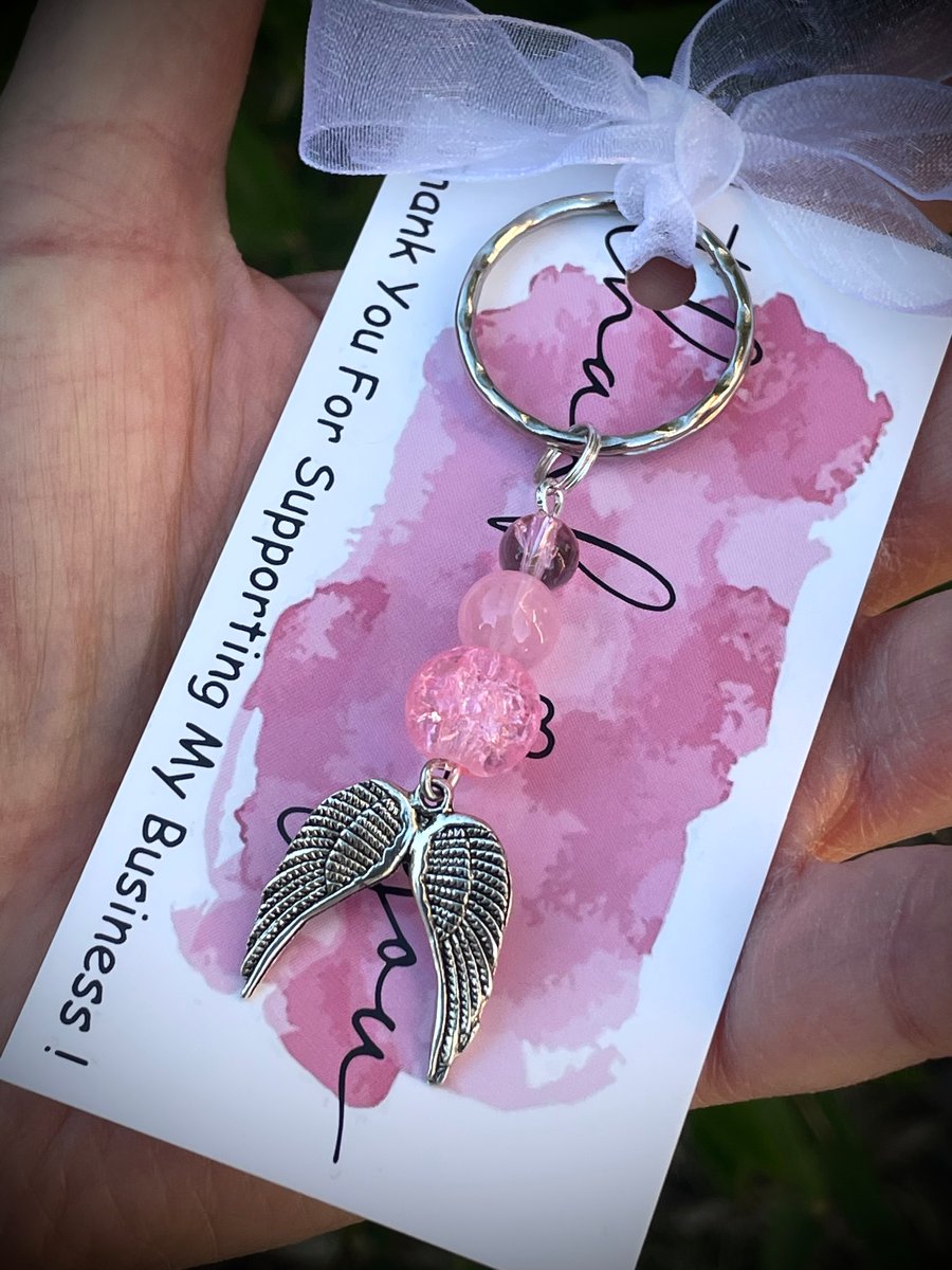 SALE Double Wings PINK Keyring 
