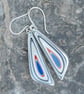 Fordite earrings - super sparkly triangular drops - Image 4