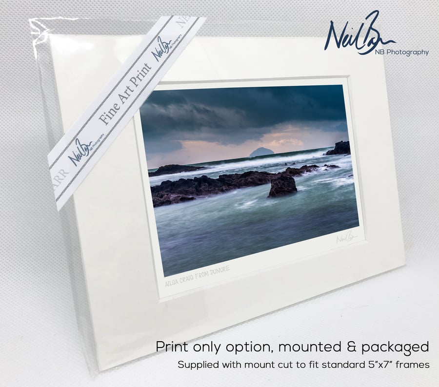 Ailsa Craig from Dunure, South Ayrshire, Scotland - A6 (7" x 5") Unframed Print