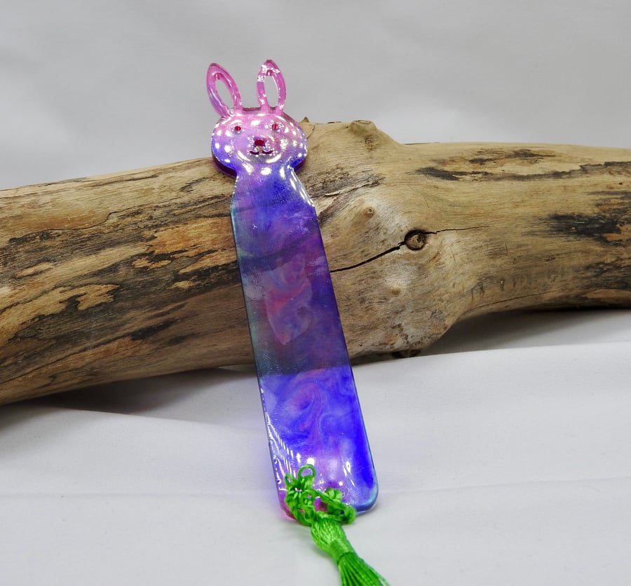 Bunny  artisan resin bookmark 