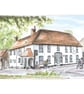 The White Hart Pub, Overton.  Open Edition Fine Art Print