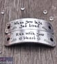 "When your legs get tired run with your Heart" Hand Stamped Trainer Tags - Image 1