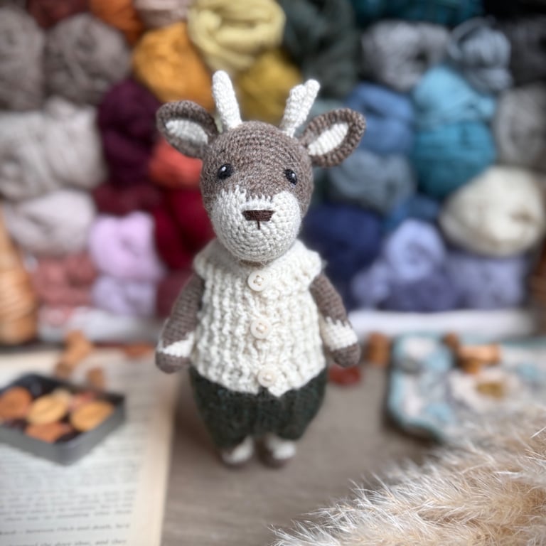 Digital PDF pattern Cottagecore Reindeer Amigurumi Crochet Pattern, Woodland Toy