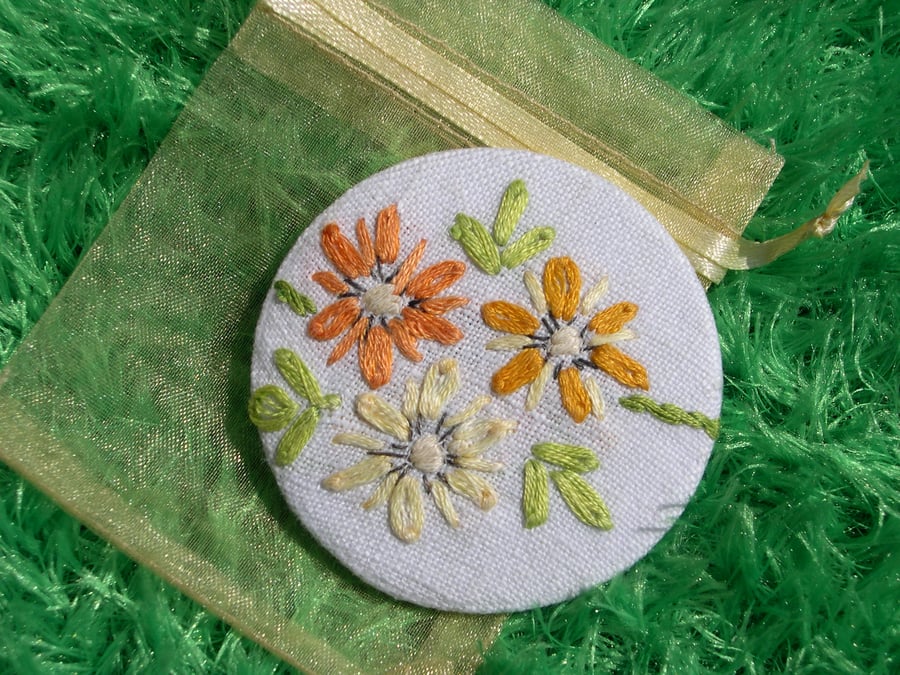  Vintage Blossom Pocket Mirror