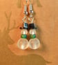 Christmas Snowman Earrings, Frosted Glass, Stocking Filler, Secret Santa Gift - Image 3
