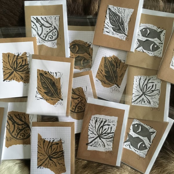 Handprint cards: pack of 10 various designs - Folksy