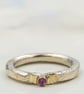 Molten Silver Pink Sapphire Ring - Size H - Image 7