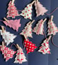 Twelve Trees of Christmas fabric garland - cream and red - Image 3