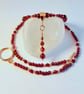 Garnet & Rose Vermeil Necklace, January Birthday, Anniversary, Gifts For Her