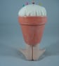 Ceramic Handmade Orange Novelty Crafts Textiles Sewing Needlework Pin Cushion.   - Image 3