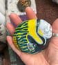 Tropical fish  hand painted and varnished paper weight stone 