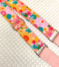 1 inch Wide Adjustable Handmade ukulele neck strap in pretty, bright florals - Image 5