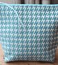 Blue Dogtooth, Houndstooth Make Up, Cosmetics Bag.  - Image 1