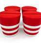 Pack of four stripey Christmas tree pots, fused glass display stands, 4mm slot