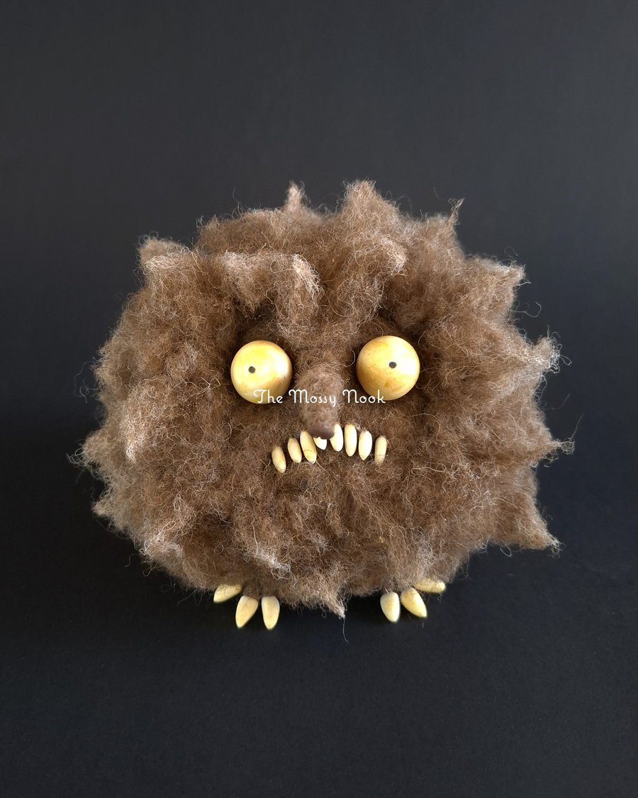 Scraggle Monster. Needle-Felted Handmade Sculpture by The Mossy Nook.