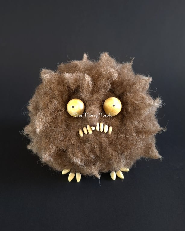 Scraggle Monster. Needle-Felted Handmade Sculpture by The Mossy Nook.