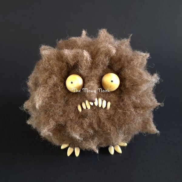 Scraggle Monster. Needle-Felted Handmade Sculpture by The Mossy Nook.