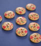 15mm Wooden Red Pink Blue Heart Buttons Natural Wood 10pk (SNH2) - Image 1