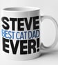 Personalised TEXT Name - Best CAT Dad Ever Mug - Personalised Gift Present - Image 3