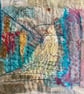 Ghostly Dancer in the Spotlight, hand embroidered abstract textile art  - Image 2