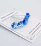 Lampwork Stitch Markers - Stained Glass Blues - Image 2