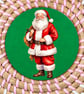 Santa Christmas Coaster – Traditional Father Christmas – Festive Red & Green 
