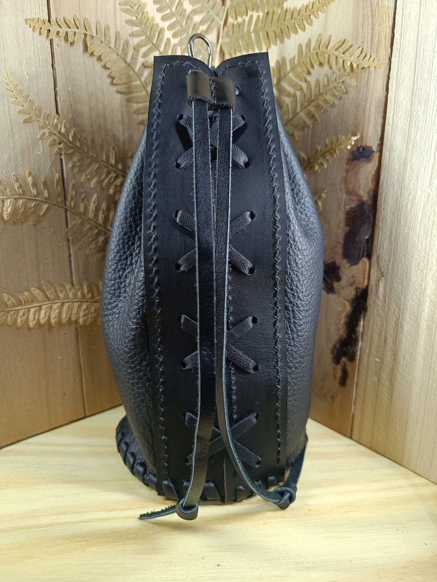Real leather medieval festival belt pouch 