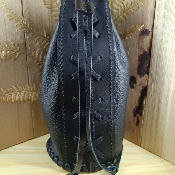 Real leather medieval festival belt pouch 