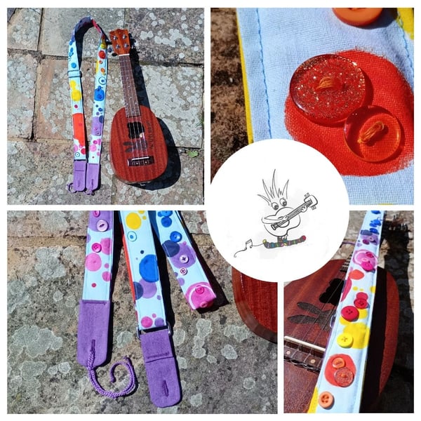 Hand painted Unique Ukulele Strap