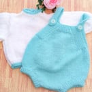 Baby's Hand Knitted Romper and Jumper Set, Hand Knitted Baby Outfit, Baby Gift