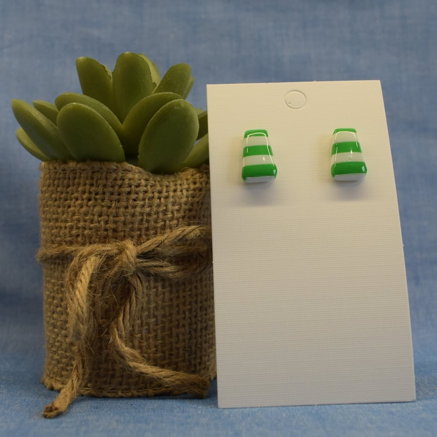 Mini Striped Stud Earrings