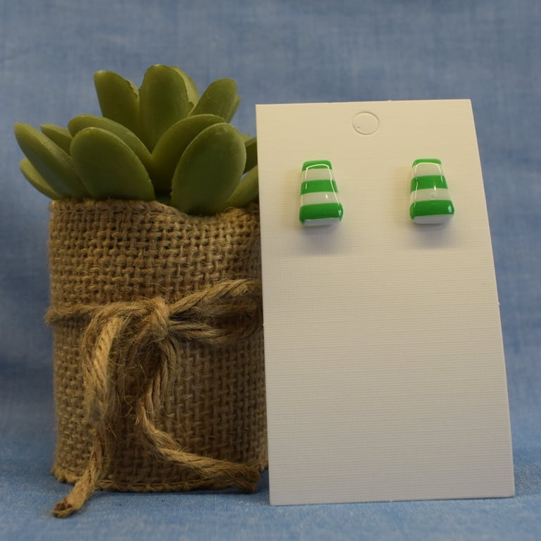 Mini Striped Stud Earrings