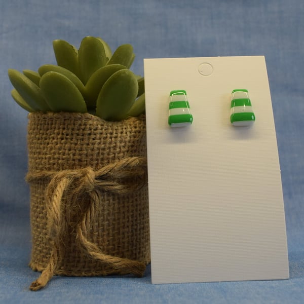 Mini Striped Stud Earrings