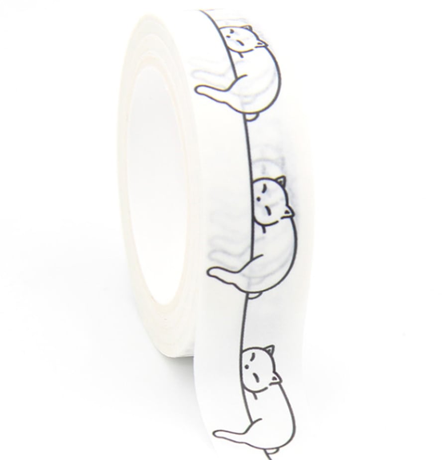 Kitty Cat, sleepy Cats decorative washi tape. Busy cats 10m, cards, crafts, 