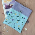 Book Sleeve with Embroidered Flowers