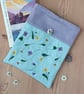 Book Sleeve with Embroidered Flowers