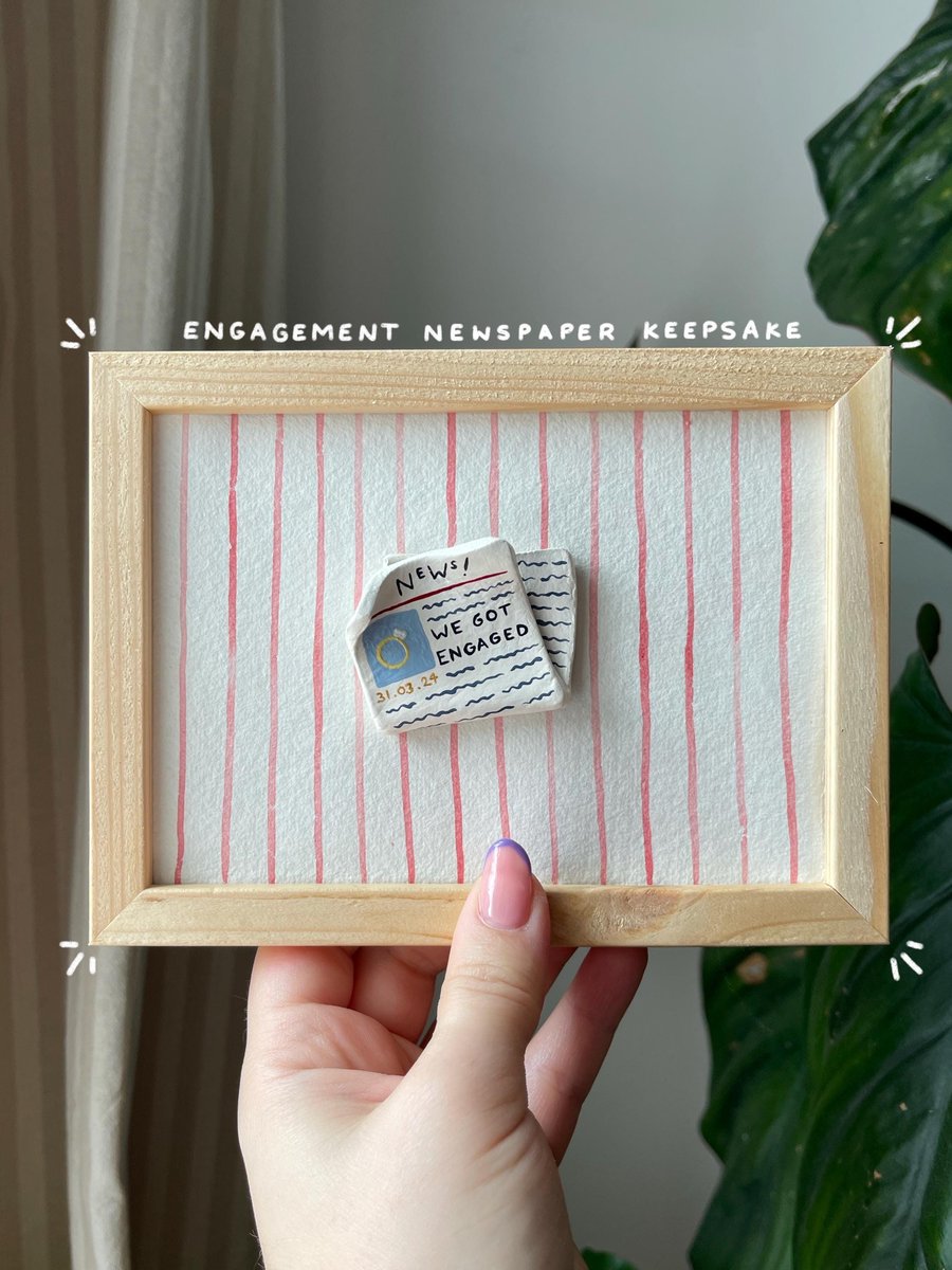 Framed Engagement Newspaper Keepsake - Personalised Gift