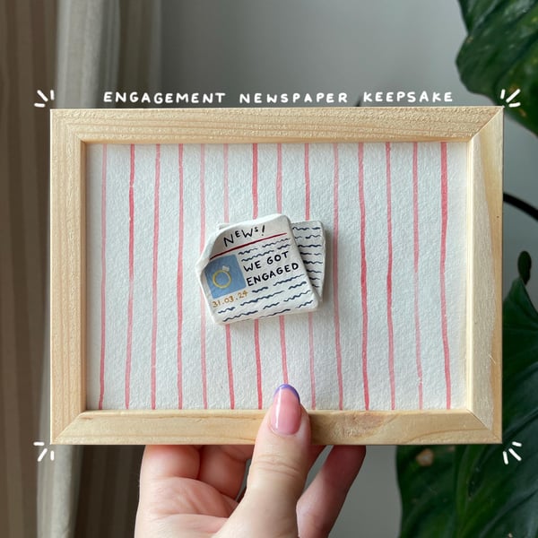 Framed Engagement Newspaper Keepsake - Personalised Gift