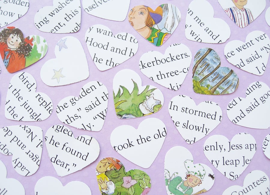 100 Nursery Rhyme Story Confetti Hearts - Baby Shower Birthday Party Christening