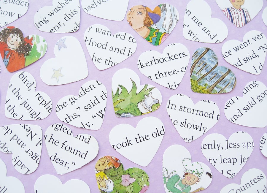Nursery Rhyme Story Confetti Hearts - Baby Shower Birthday Party Christening