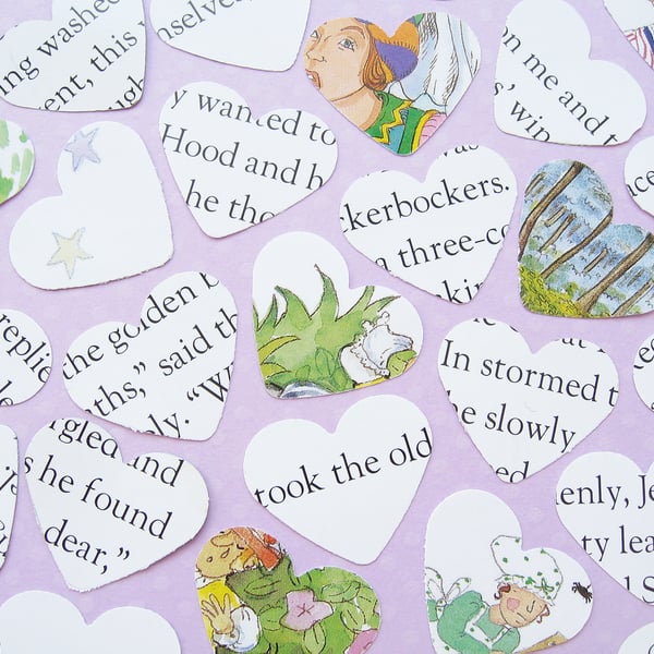 100 Nursery Rhyme Story Confetti Hearts - Baby Shower Birthday Party Christening