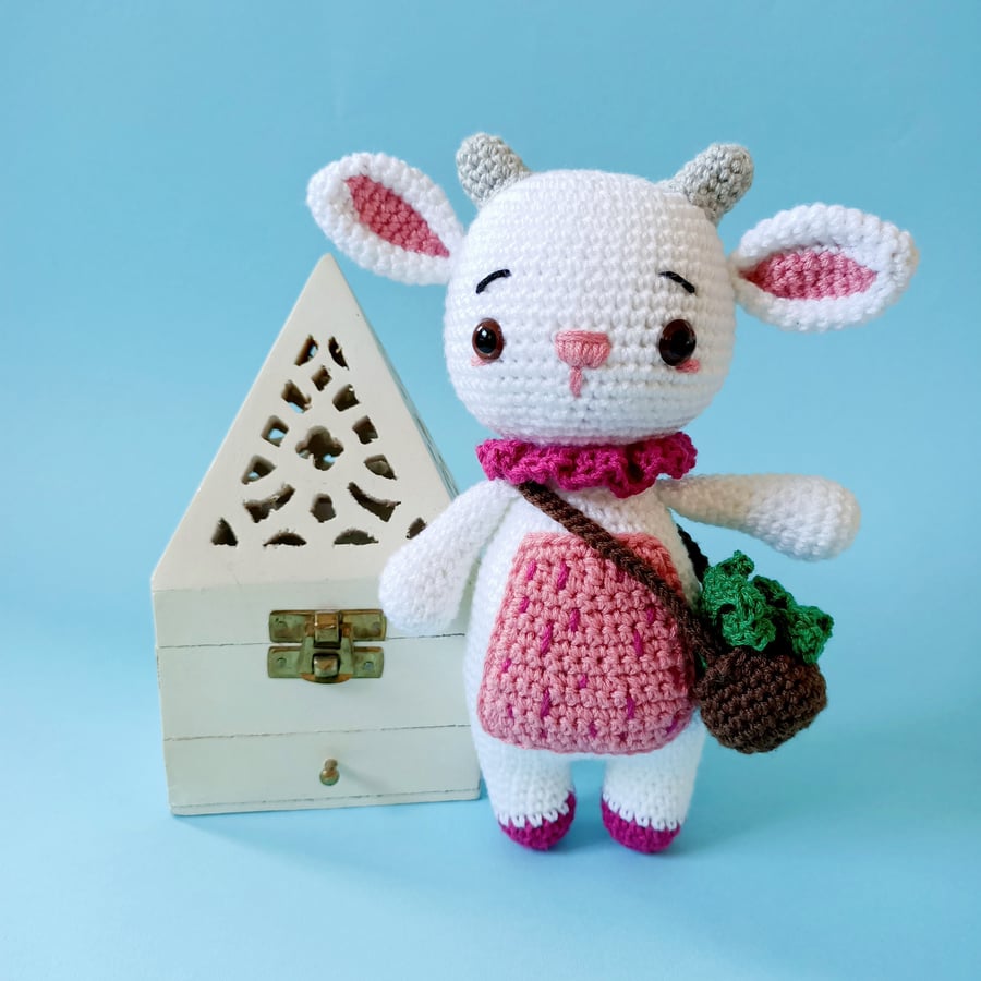 Handmade Crochet Goat Amigurumi Toy 
