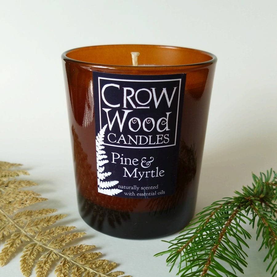 Pine & Myrtle Amber Soya Candle Medium 150g 