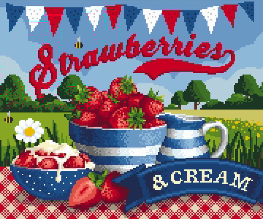 046 - Strawberries & Cream Classic British Summer Garden Party  - CS Pattern