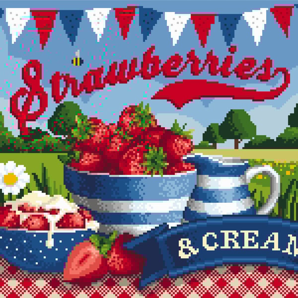 046 - Strawberries & Cream Classic British Summer Garden Party  - CS Pattern