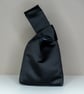 Reversible Japanese Knot Bag - Cranes and Chrysanthemums - Black Satin Lined - Image 6