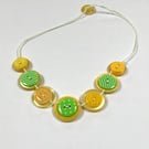 Lemon and Lime Button Necklace